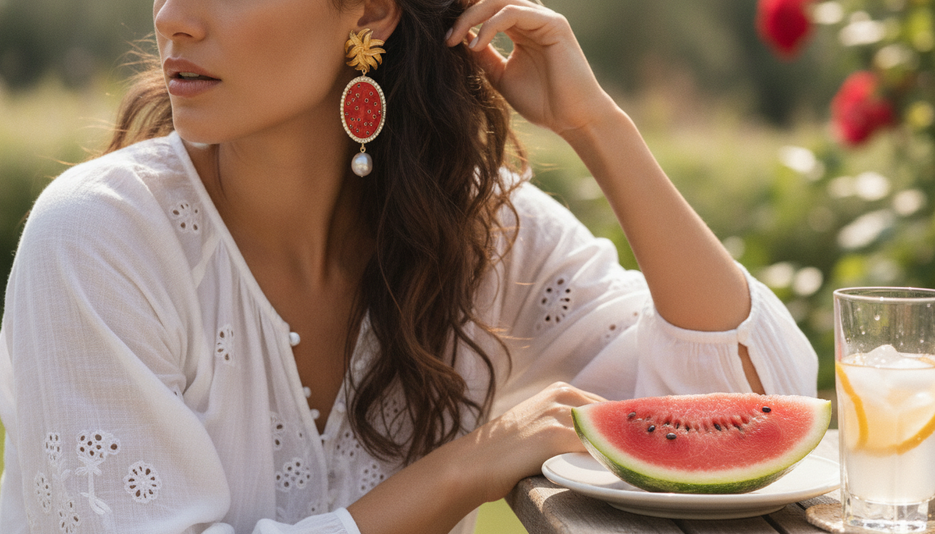 D&G Watermelon Clip-On Earrings: Radiant Red Statement